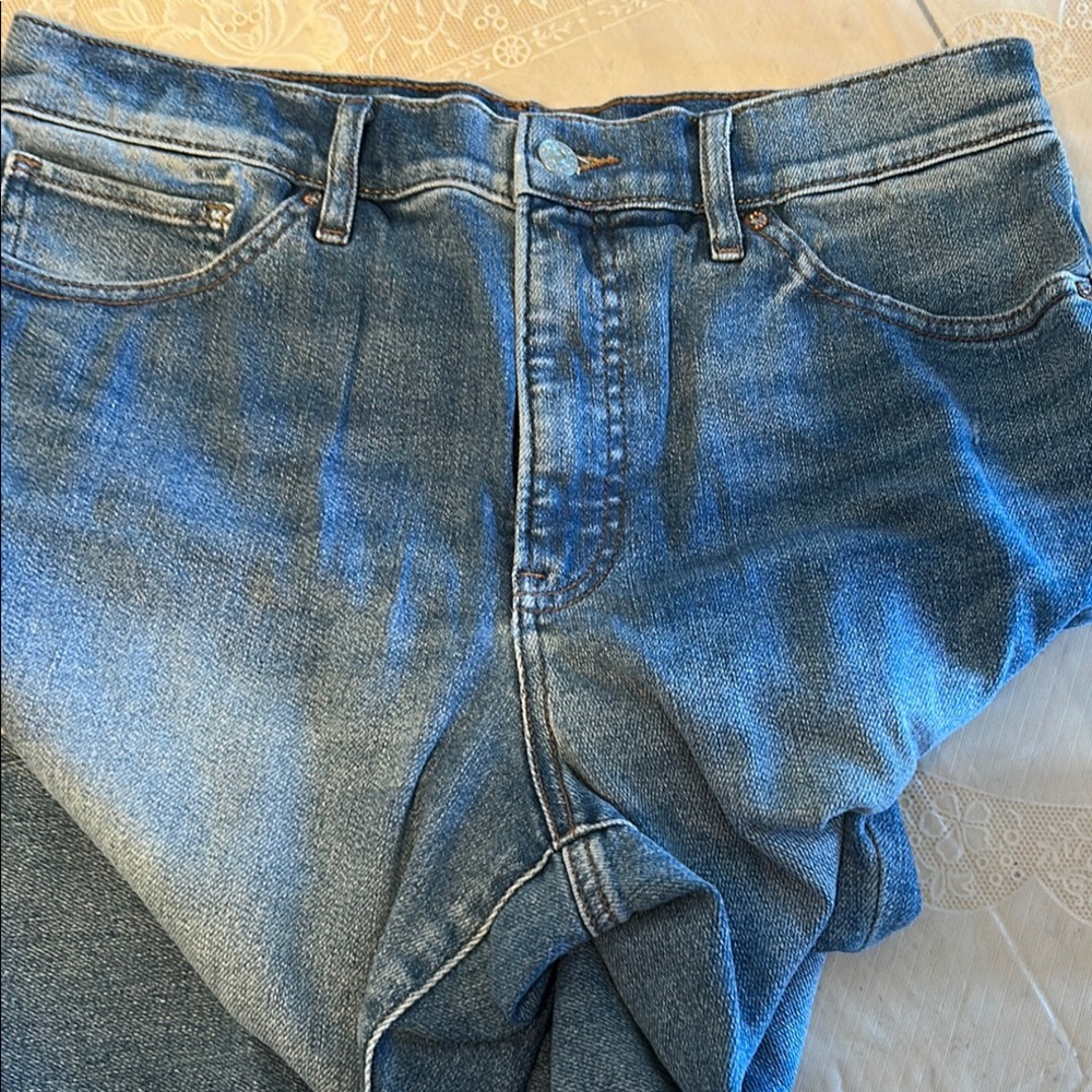 Express Distressed Skinny High Rise Jeans - Picture 3 of 7